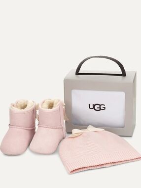 NWT UGG Jesse Bow II Boots and Beanie Cap Infant Size XS 0-6 Months - Pink